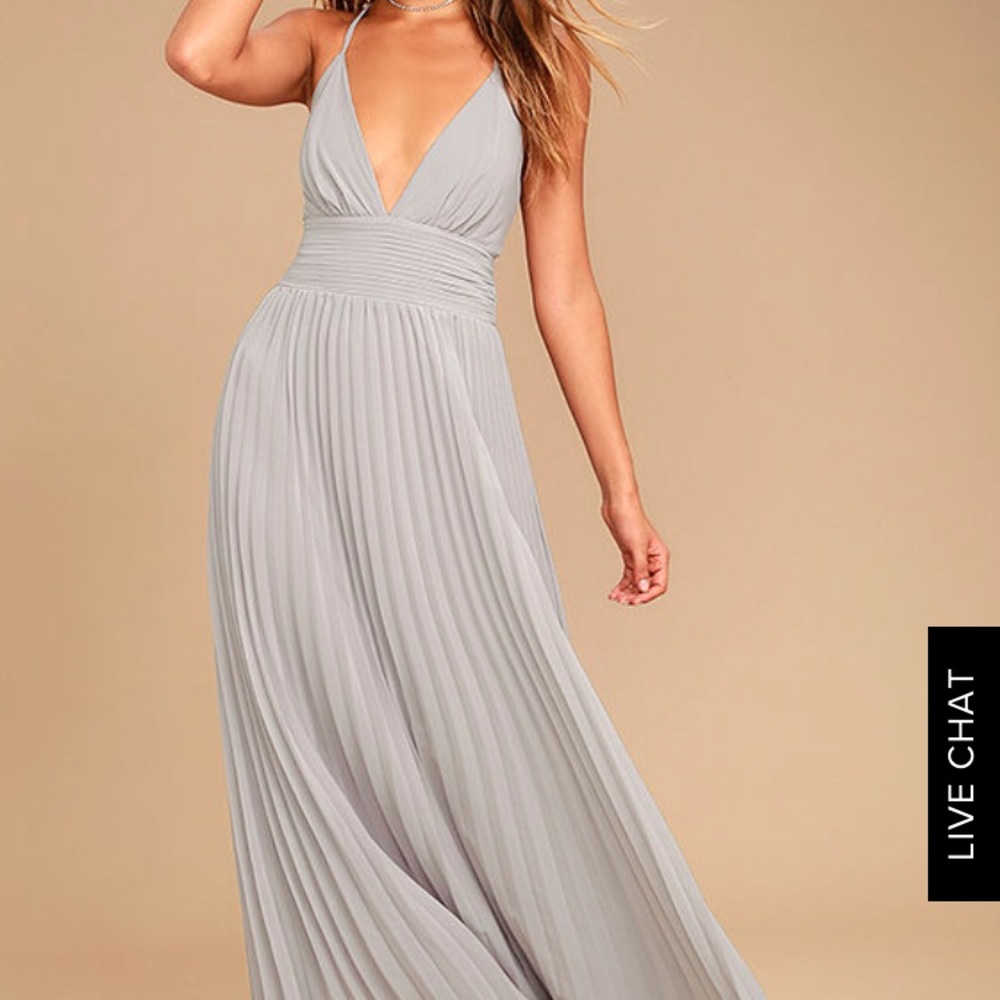 LULUS Depths of my love Grey Maxi dress *altered*